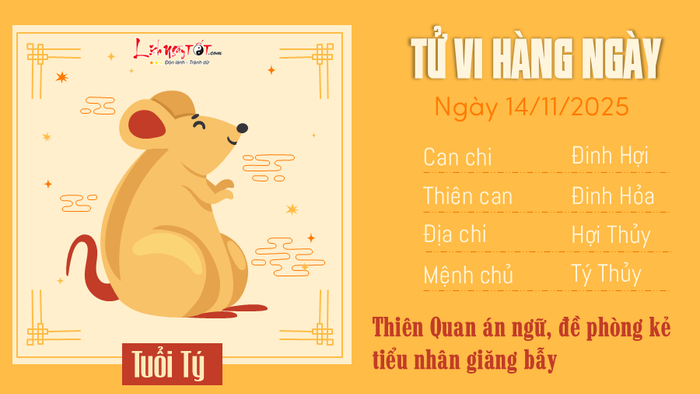 Tử vi hàng ngày 14/11/2025 - Tý
