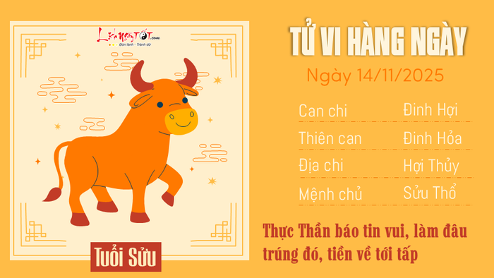 Tử vi hàng ngày 14/11/2025 - Sửu