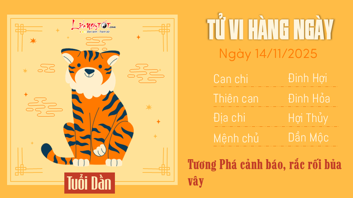 Tử vi hàng ngày 14/11/2025 - Dần