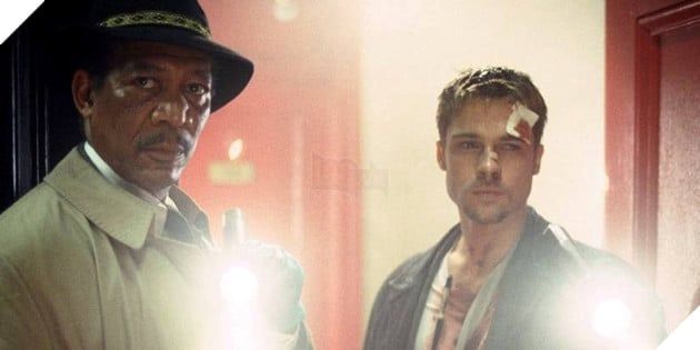 Morgan Freeman đóng chung với Brad Pitt trong bộ phim Se7en.