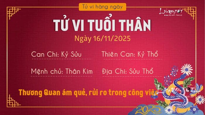 Tu vi hang ngay 16/11/2025 - Than