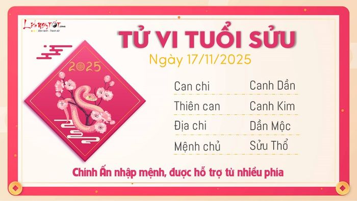 2. Tử vi hàng ngày 17-11-2025 - Tuổi Sửu