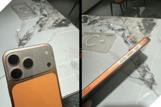 Vỏ iPhone 17 Pro Max màu Cam Vũ Trụ bị bong tróc sau khi lau ướt