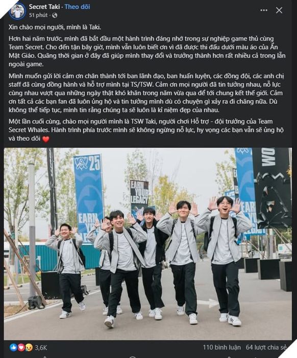 LMHT: Team Secret Whales chia tay hai nhân tố quan trọng trước mùa giải mới 3