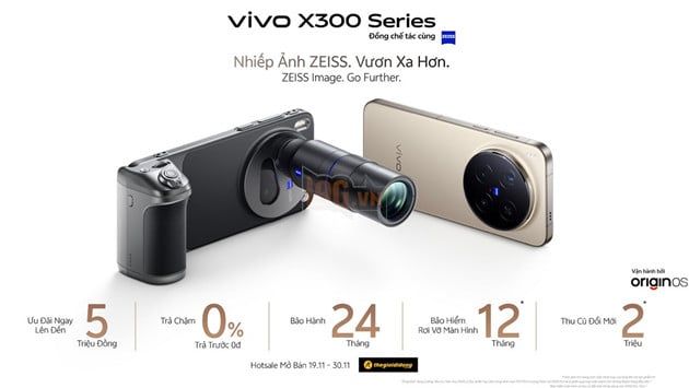 Vivo X300 Series chính thức ra mắt tại Việt Nam: Bộ đôi vua camera ZEISS 200MP, thiết lập tiêu chuẩn mới trong nhiếp ảnh di động.