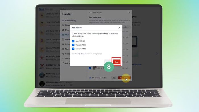 Hướng dẫn khắc phục Zalo đầy bộ nhớ trên máy tính - Dọn dẹp dữ liệu Zalo và file tải về - bước 3.1