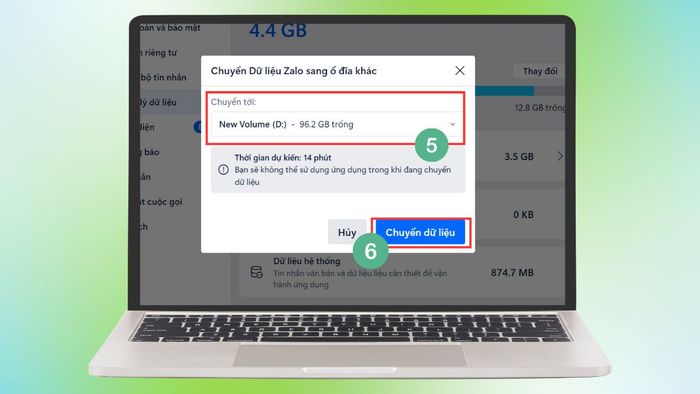 Hướng dẫn khắc phục Zalo đầy bộ nhớ trên máy tính - Chuyển dữ liệu Zalo sang ổ đĩa khác - bước 3