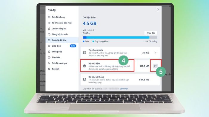 Hướng dẫn khắc phục Zalo đầy bộ nhớ trên máy tính - Xóa cache Zalo PC - bước 2