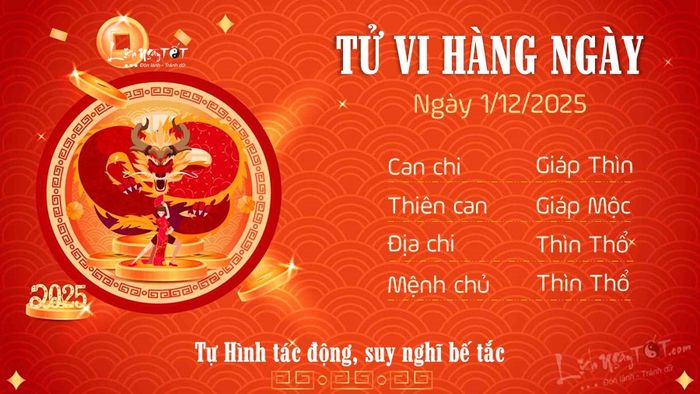 5 Tử vi hàng ngày 1/12/2025 - Thìn