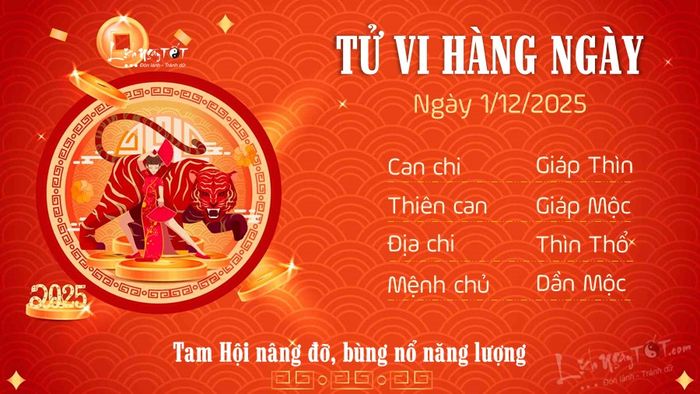 3 Tử vi hàng ngày 1/12/2025 - Dần