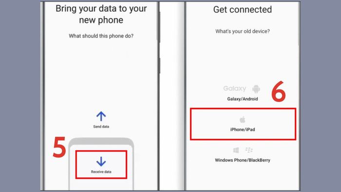 Bước 3 trong quy trình chuyển dữ liệu từ iPhone sang Samsung