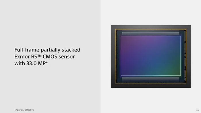 Máy ảnh Sony A7V sử dụng cảm biến xếp chồng 33MP hoàn toàn mới, hứa hẹn mang đến chất lượng hình ảnh ấn tượng.