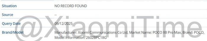 Thông tin về POCO X8 Pro Max bất ngờ xuất hiện