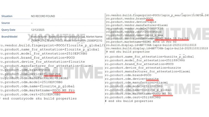 Dữ liệu từ mã nguồn Mi Code và IMEI chỉ ra rằng POCO đang tiến hành tái cơ cấu danh mục sản phẩm của mình trong năm 2026.
