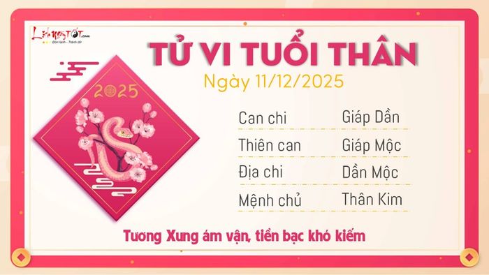 Tử vi hàng ngày 11/12/2025 - Tuổi Thân