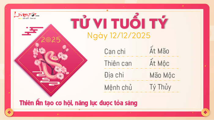 Tử vi hàng ngày 12/12/2025 - Tý