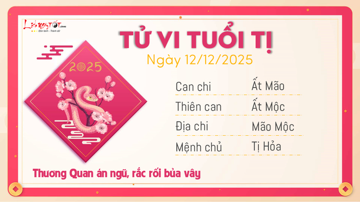 Tử vi hàng ngày 12/12/2025 - Tị