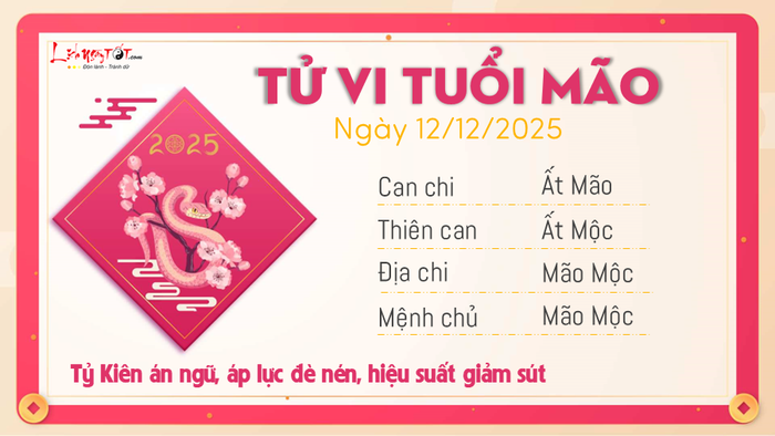 Tử vi hàng ngày 12/12/2025 - Mão