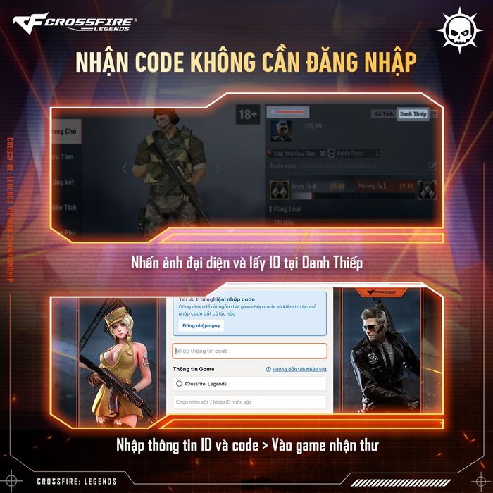 Hướng dẫn nhận mã code mà không cần đăng nhập