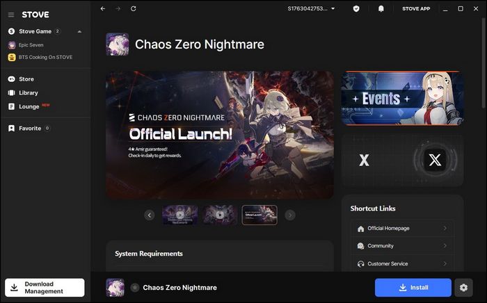 Hướng dẫn cài đặt Chaos Zero Nightmare cho PC