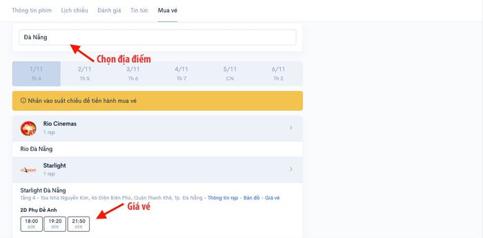 Chỉ với vài thao tác đơn giản, bạn đã có thể đặt vé phim Con Kể Ba Nghe trên Mytour.