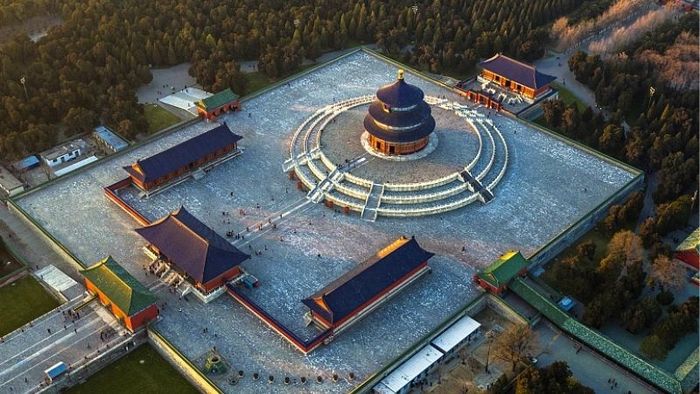 Thiên Đàn nhìn từ trên cao và khu vực 4 cổng