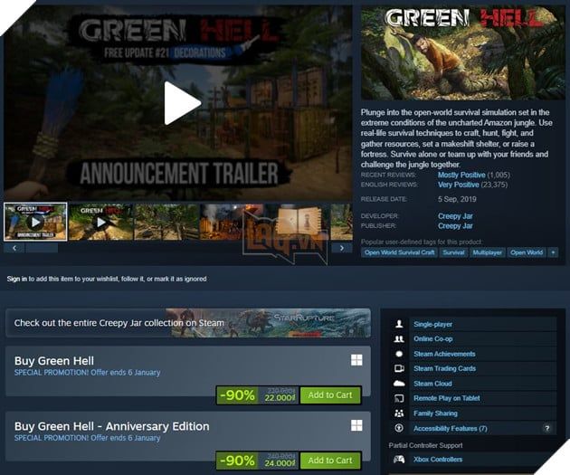 Trò chơi co-op sinh tồn trên Steam thu hút lại sự chú ý nhờ vào các chương trình khuyến mãi cực kỳ hấp dẫn.