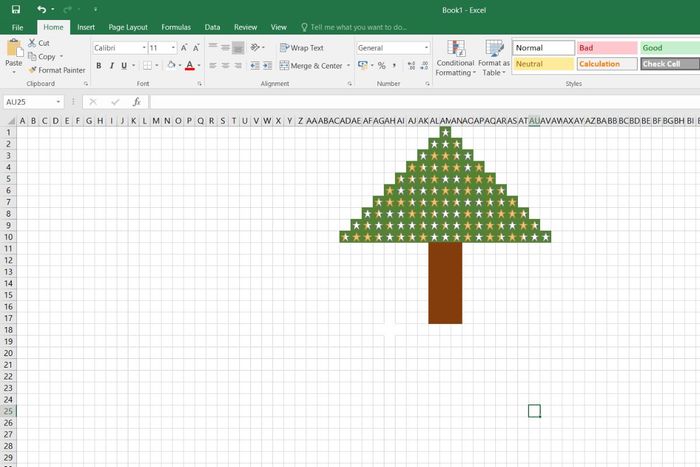 Những lưu ý quan trọng khi tạo cây thông Noel bằng Excel