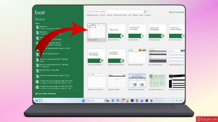 Tạo mới một file Excel