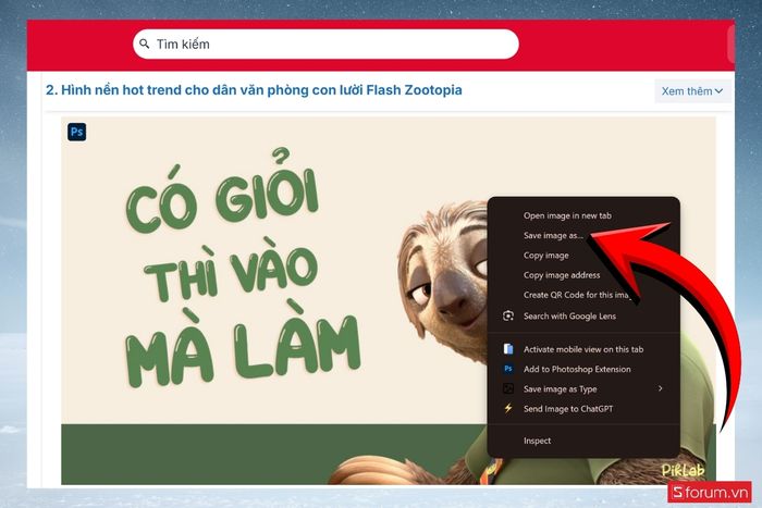Cách tải hình nền Flash Zootopia chất lượng cao – Bước 1