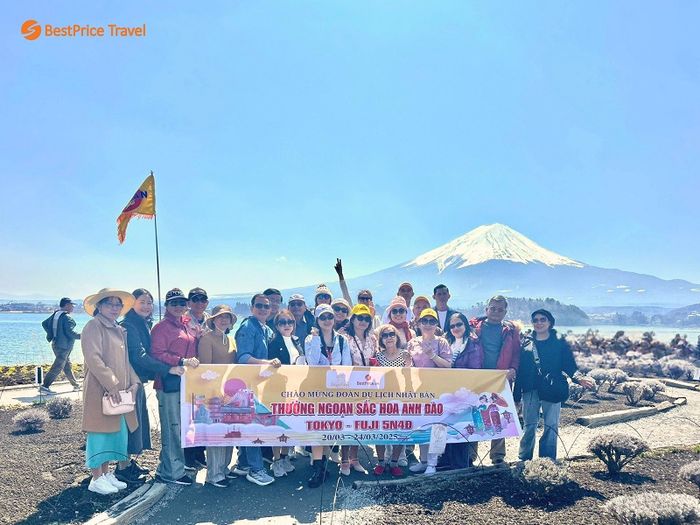 Đoàn khách Mytour trong tour Nhật Bản mùa hoa anh đào 2025