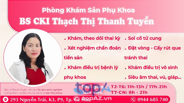 Phòng Khám Sản Phụ Khoa BS CK1 Thanh Tuyền – Phường An Xuyên