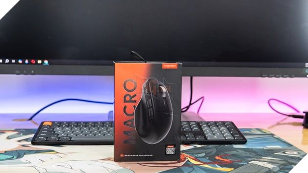 Trải nghiệm HyperWork Macro: Chuột với 9 nút, màn hình OLED và di chuyển êm ái trên mặt kính.