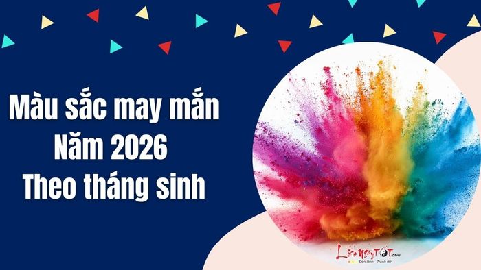Màu sắc may mắn năm 2026 theo tháng sinh dương lịch