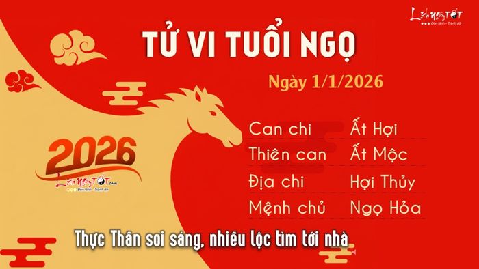 Tử vi hàng ngày 1/1/2026 của tuổi Ngọ