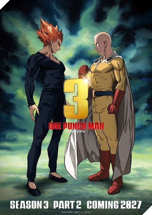 One-Punch Man Mùa 3 Phần 2 đã được xác nhận sẽ lên sóng vào năm 2027, kèm theo teaser nóng hổi về cuộc đối đầu kịch tính giữa Saitama và Garou.