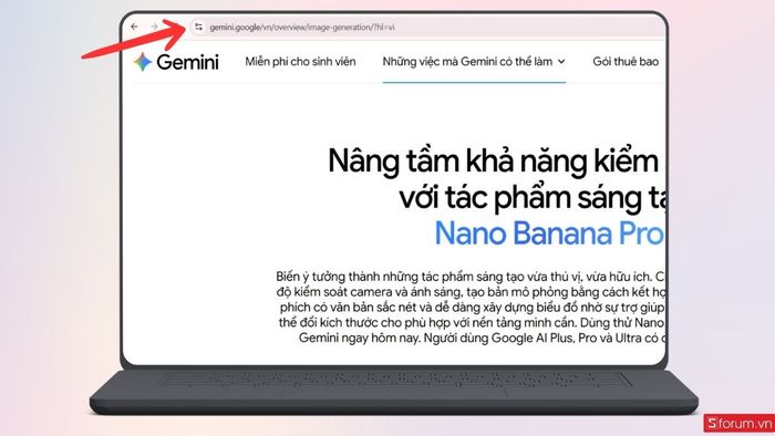 Truy cập website Gemini để bắt đầu hành trình sáng tạo.