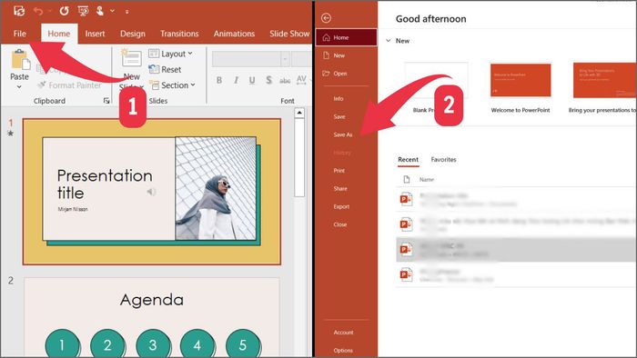 Save As giúp khắc phục lỗi mở file PowerPoint bị lỗi Repair Bước 1