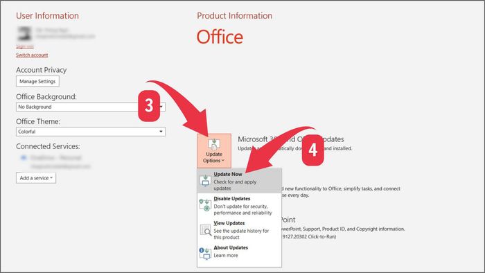 Cập nhật PowerPoint để khắc phục lỗi mở file PowerPoint bị lỗi Repair Bước 3
