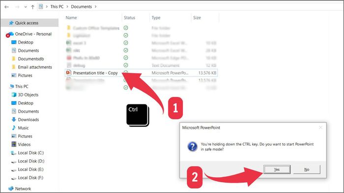 Chế độ Safe Mode giúp khắc phục lỗi mở file PowerPoint bị lỗi Repair