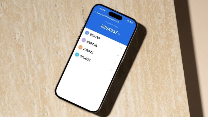 iPhone 17 Pro Max chỉ đạt top 5