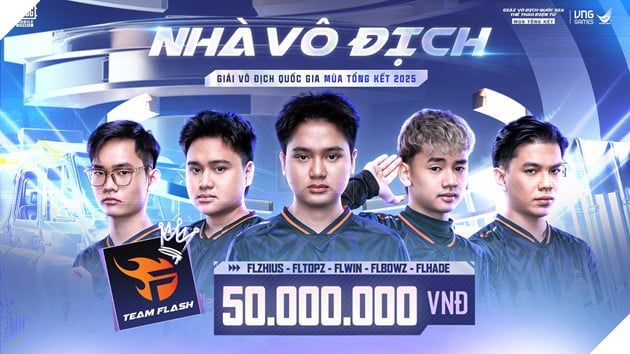 Team Flash PUBG Mobile đã lên ngôi vô địch tại Mùa Tổng Kết Giải Vô Địch Quốc Gia Thể Thao Điện Tử 2025, tiếp tục làm nên kỳ tích.