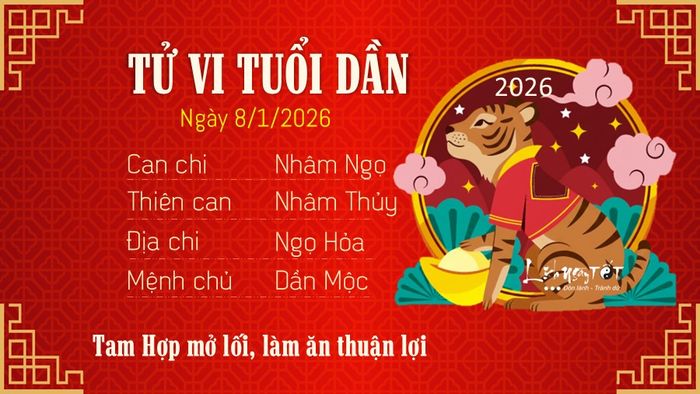 Tử vi hàng ngày 8/1/2026 - Dần