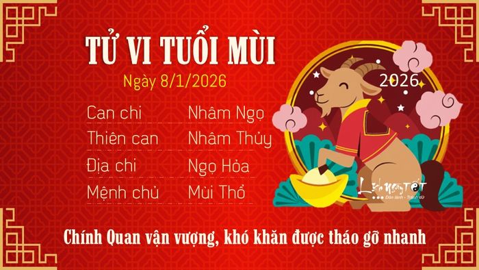 Tử vi hàng ngày 8/1/2026 - Mùi