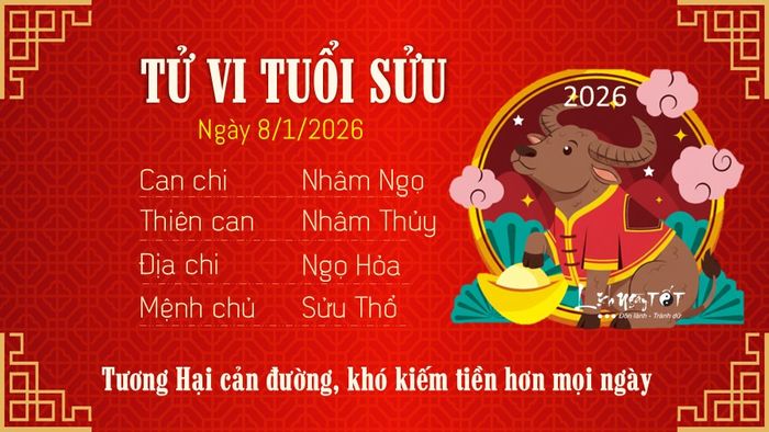 Tử vi ngày 8/1/2026 - Sửu