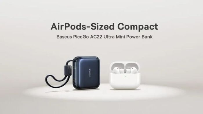 pin sạc dự phòng có kích thước tương đương AirPods