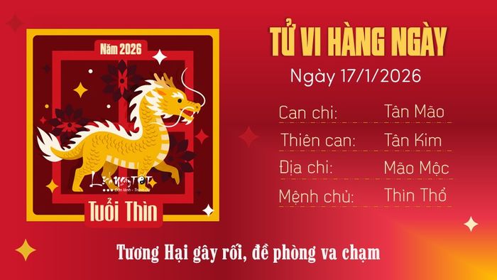 5 Tử vi hàng ngày 17-1-2026 - Thìn