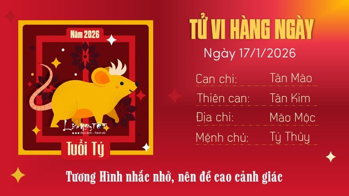 1 Tử vi hàng ngày 17-1-2026 - Tý