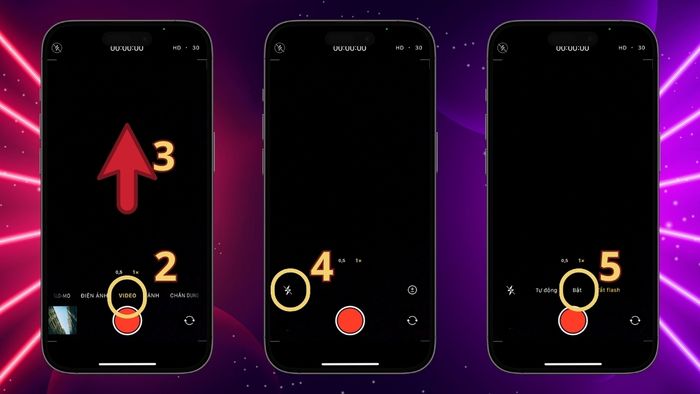 Hướng dẫn bật Flash khi quay video trên iPhone - bước 2