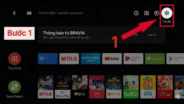 Hướng dẫn kết nối loa Bluetooth với tivi Sony - bước 1.